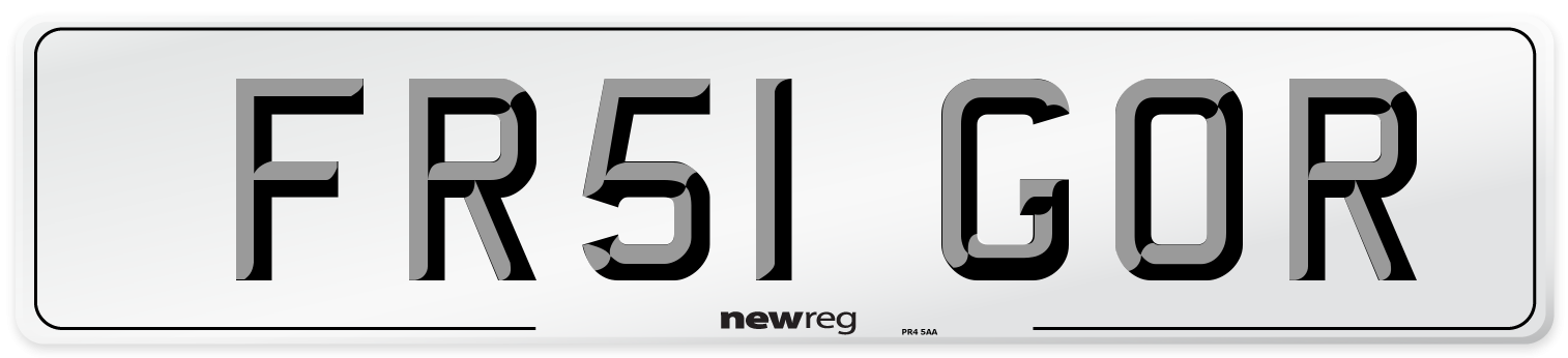 FR51 GOR Number Plate from New Reg